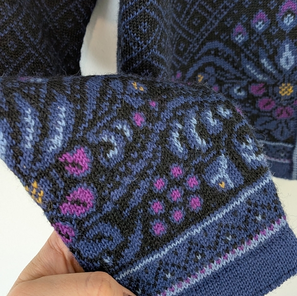 Dale Of Norway Casual Collection 100% New Wool Floral Cardigan Sweater Size S - Picture 4 of 9